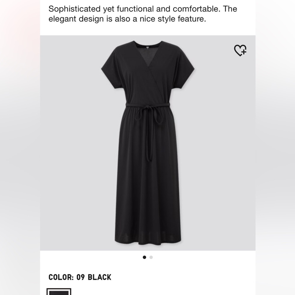 Uniqlo Crepe Jersey Short Sleeve Wrap Dress L